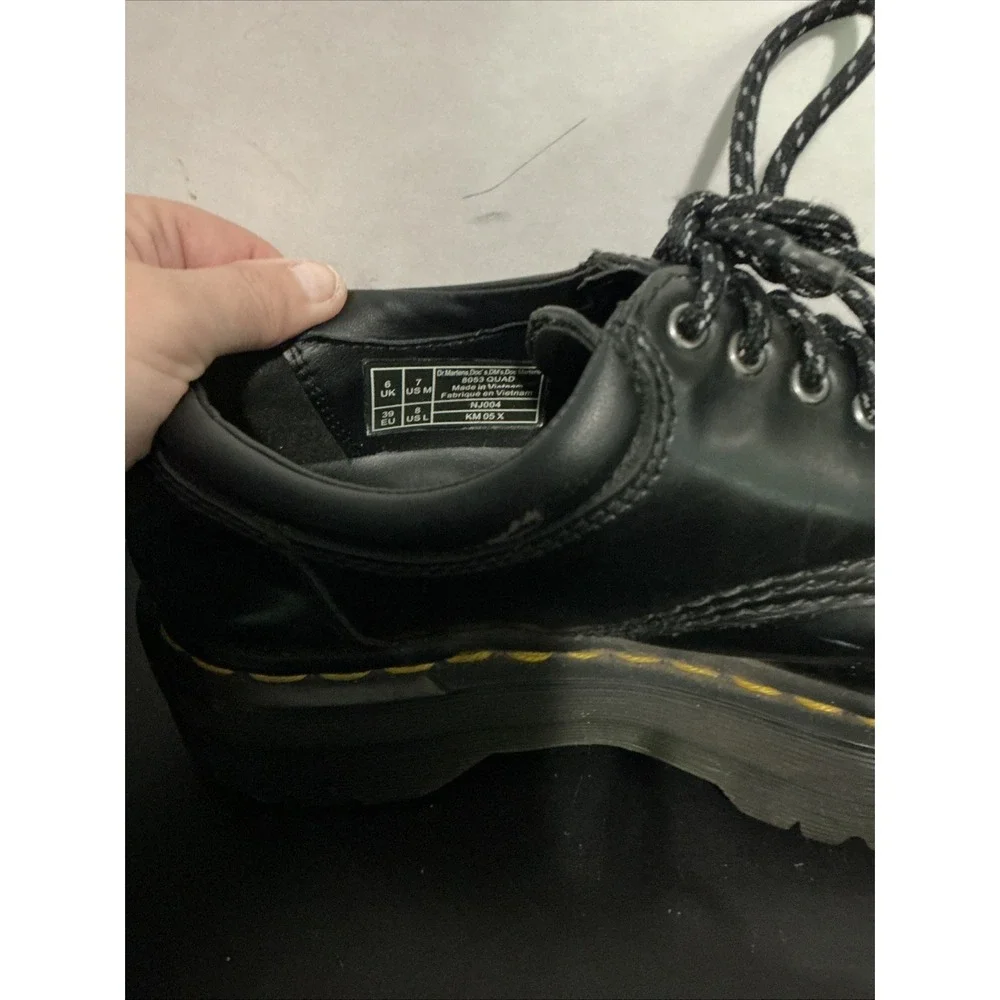 Dr. Martens Quad Platform Oxford Shoes Black Leather Women US 8 UK 6 EU 39 WEAR
